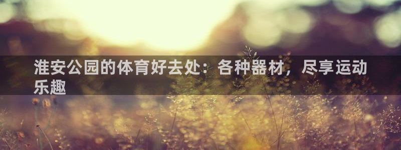 富联官网登录入口网址:淮安公园的体育好去处:各种器材,尽享运